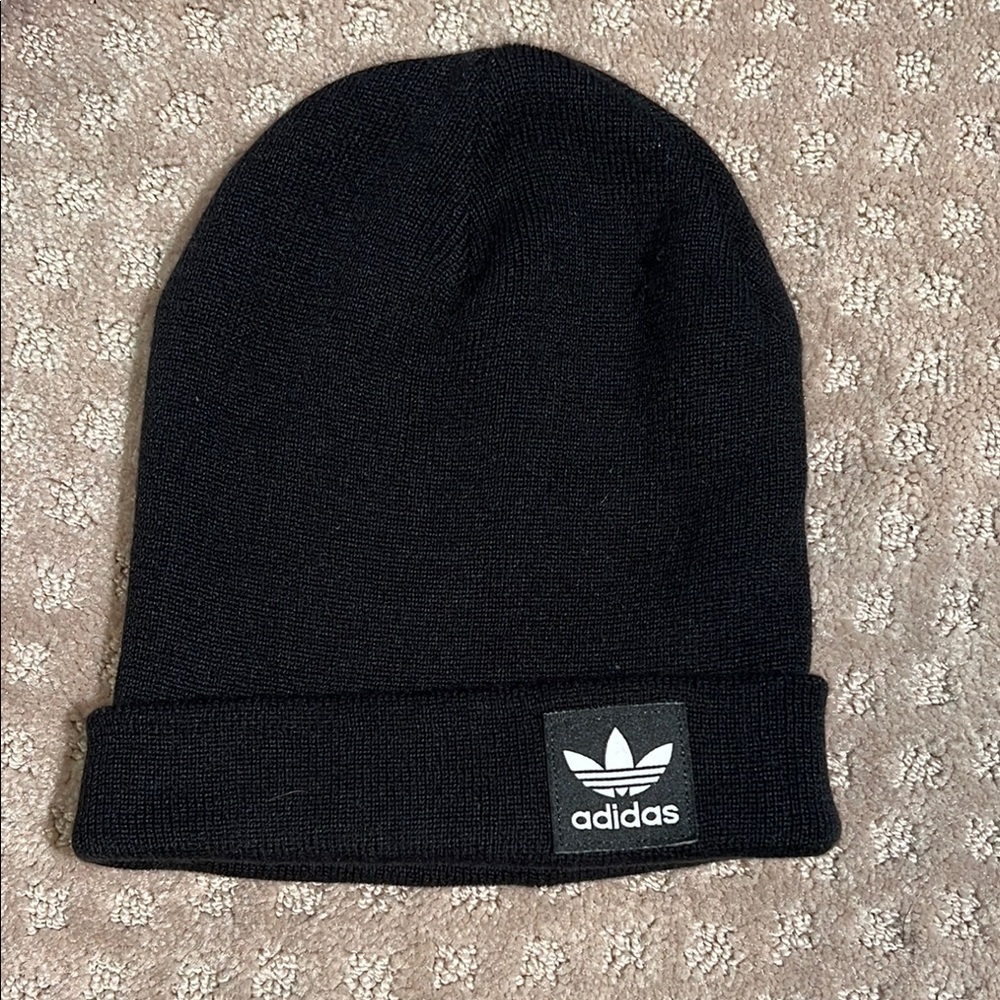 Adidas Black Trefoil Logo Winter Hat